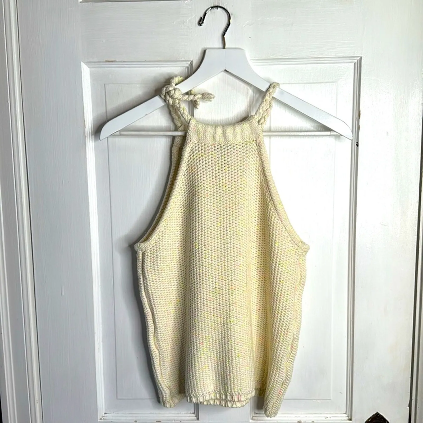 Cotton by Autumn Cashmere Knit Sweater Braided Tie Tank Top W1834 Sz S - Image 7