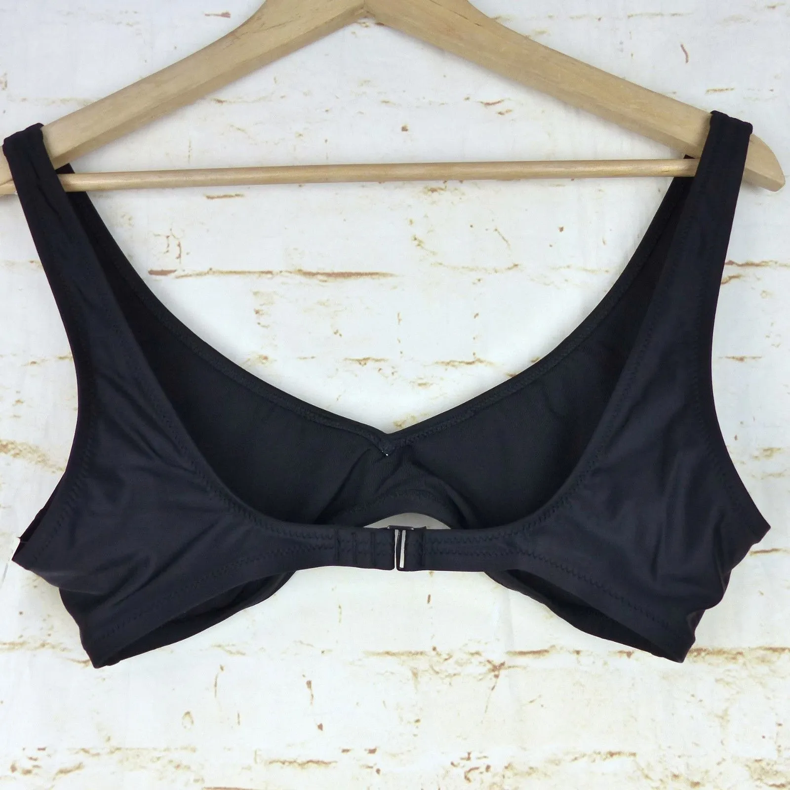 Aerie Scoop Bikini Top Women L Black  V-Neck UPF 50 Swim Bralette Not Padded NWT - Image 2