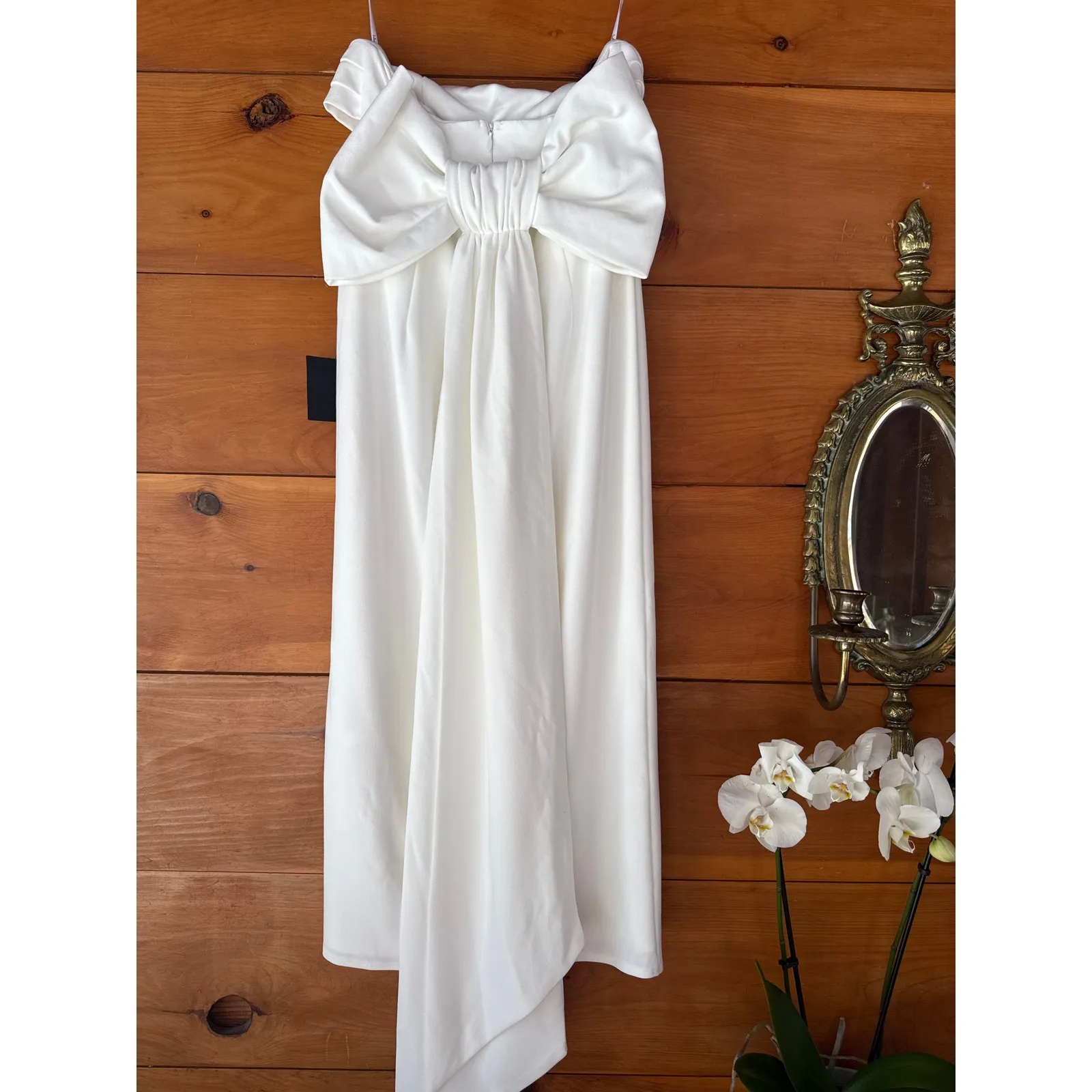 NWT Lulus Fabulous Phenomenon White Strapless Bow Midi Dress Gala Banquet Size M - Image 4