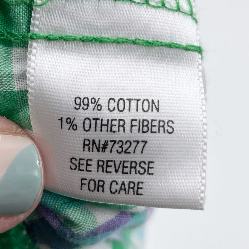 SO Wear It Declare It Green Plaid Pajama Shorts Size XL Cotton Y2K Retro 2000s - Image 7