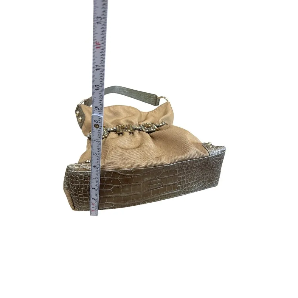 Kathy Van Zeeland Womens Gold Retro jeweled  Hobo Handbag SKU 7811 - Image 4