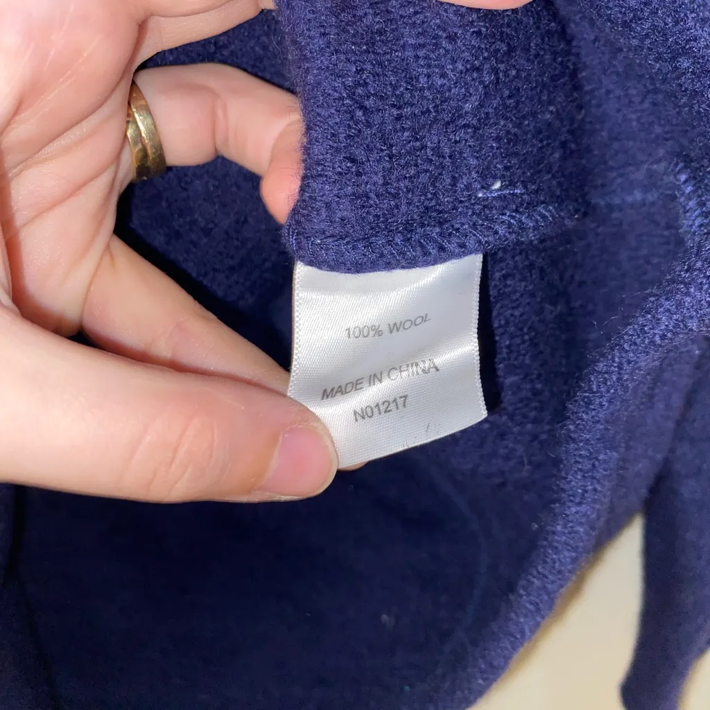 Appleseed's Blue 100% Wool PXL Jacket/Coat Blazer Band Collar Button Plus Size undefined - Image 6