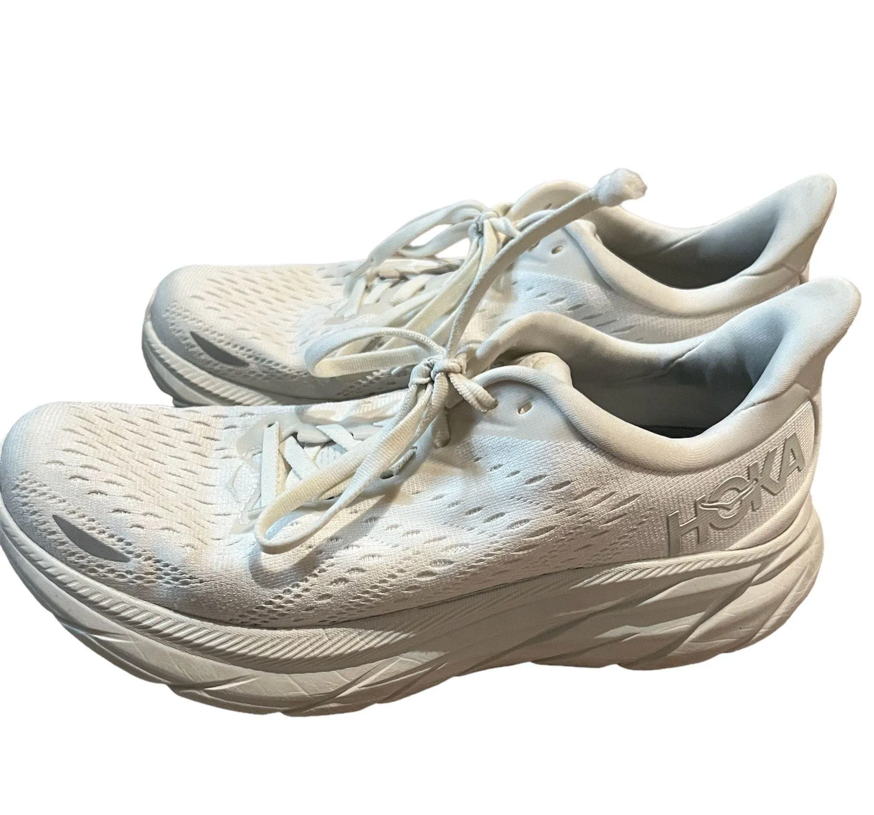 Hoka White Cliftons s Size 9 - Image 2