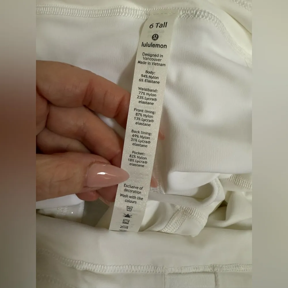 Rare Lululemon Pace Rival Tennis Golf Skirt Tall 15” White -Size 6 NWT Original - Image 10