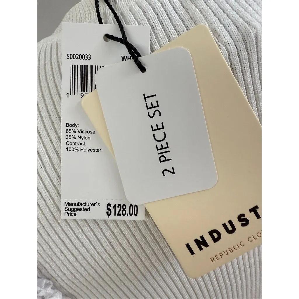 NWT Industry Republic White Ruffle‑Sleeve Top M & Tiered Maxi Skirt XL Set Size M - Image 4