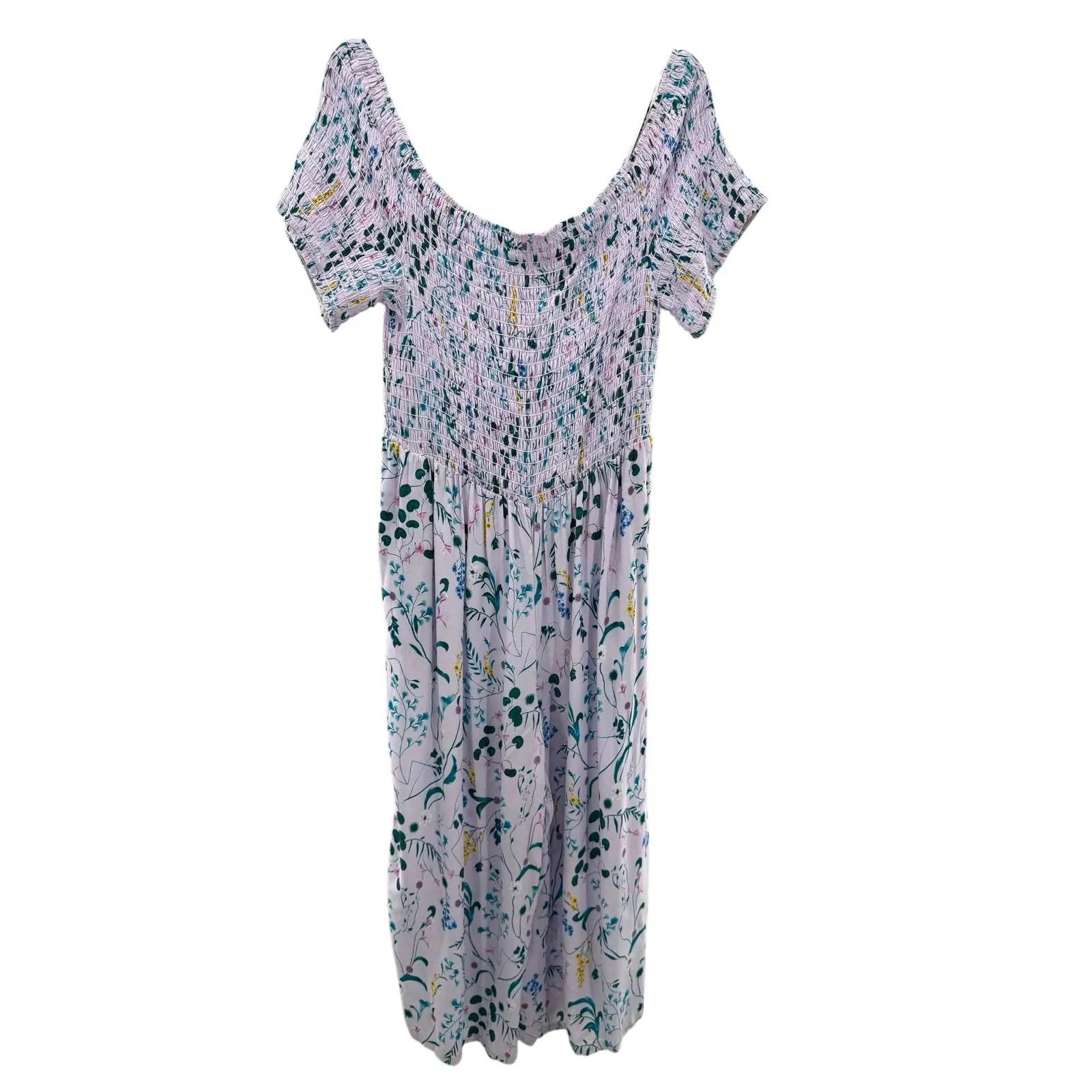 For The Republic Woman 2X Floral Smocked Off Shoulder Jumpsuit NWT Cottagecore - Image 3