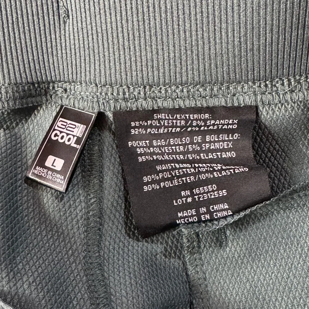 32 Degrees Cool Large Pants Flat Front Pull-On Pockets High-Rise Balsam Green - Image 6