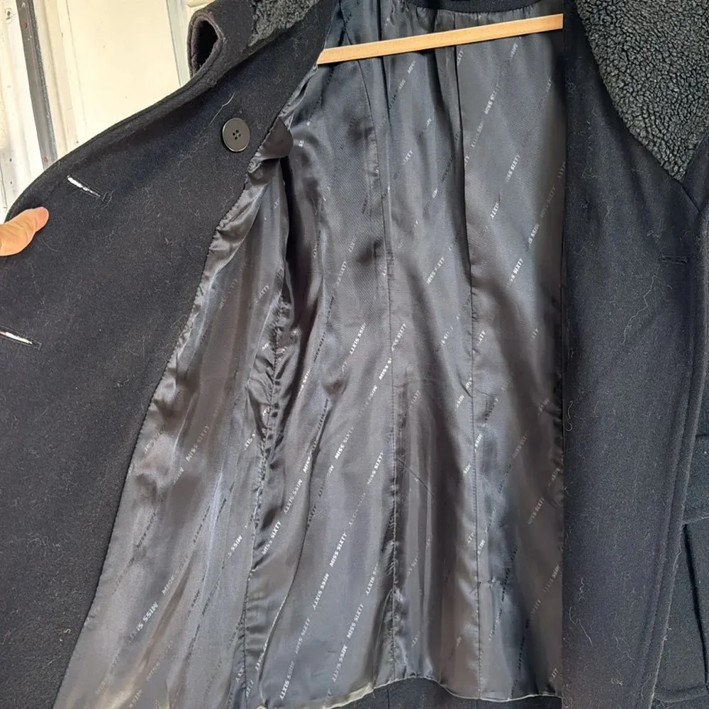 Miss Sixty  Overcoat Jacket Black Wool Womens S - Image 12