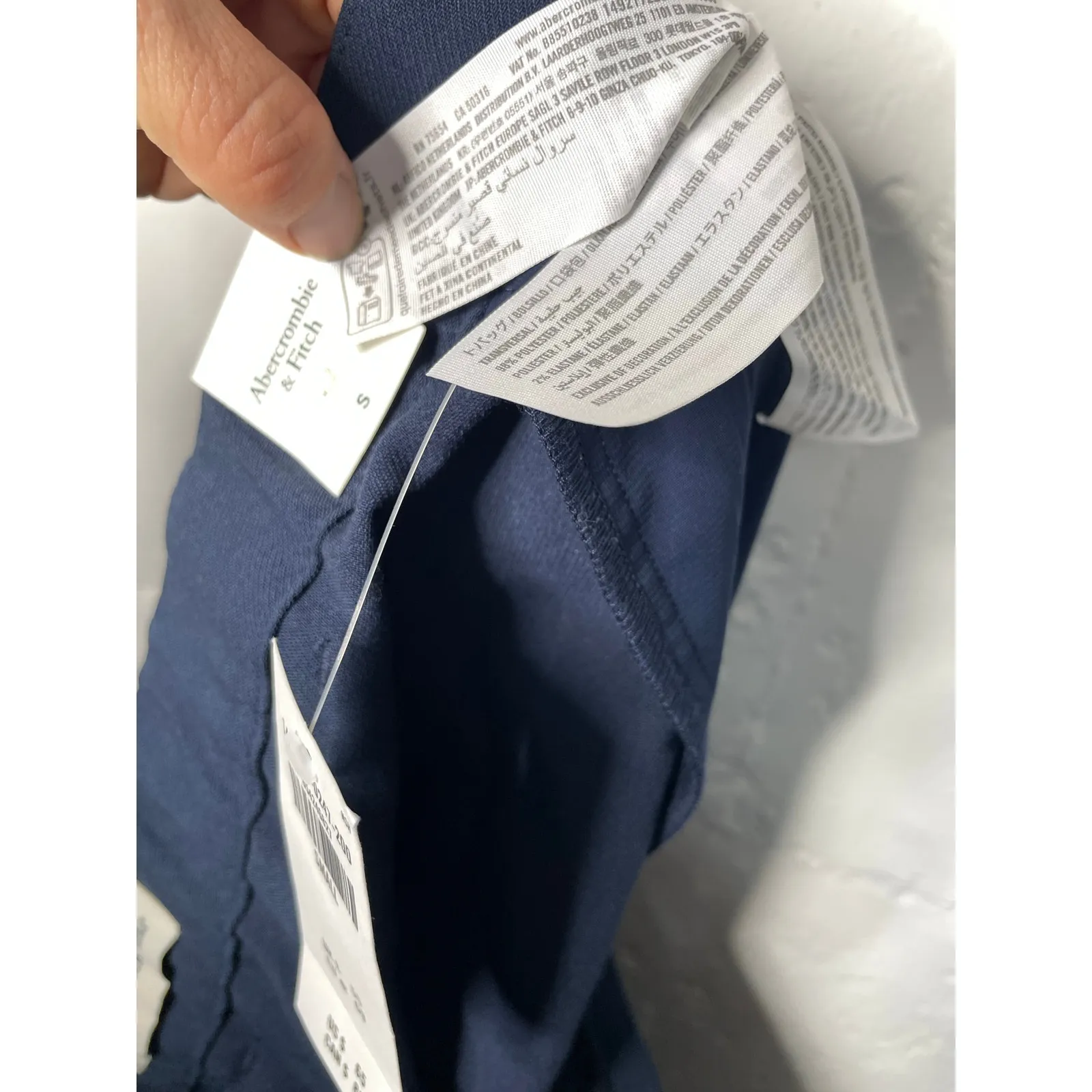 NEW Abercrombie & Fitch Womens Navy Pleated Shorts Size Small High Rise Trouser - Image 7