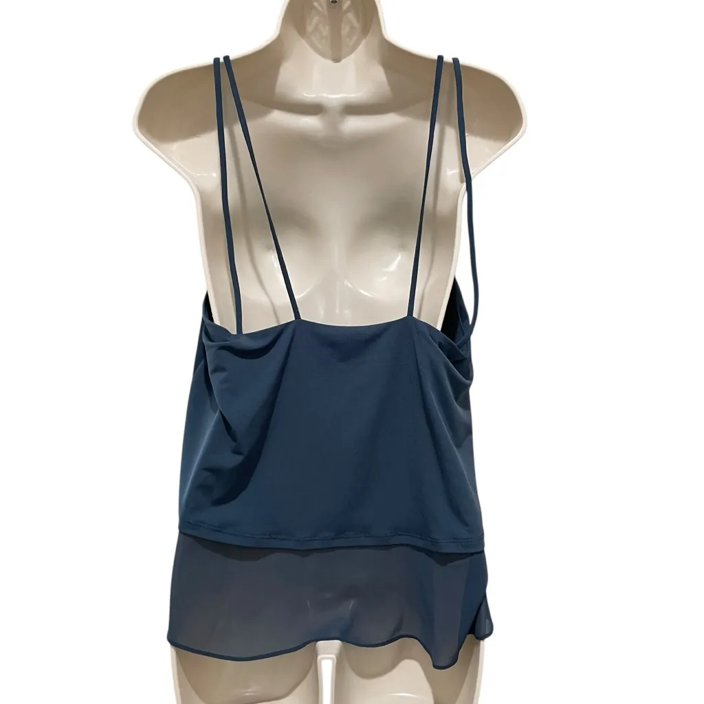 BCBGeneration Layered Double Strap Camisole Blue Women’s Size Medium - Image 4