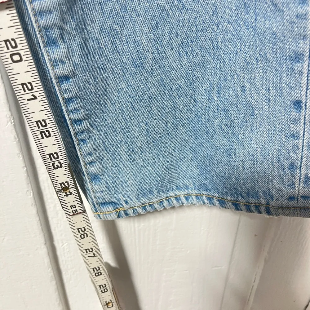 Slvrlake Premium Denim High Waisted London Crop distressed straight leg jean 25 Blue - Image 10