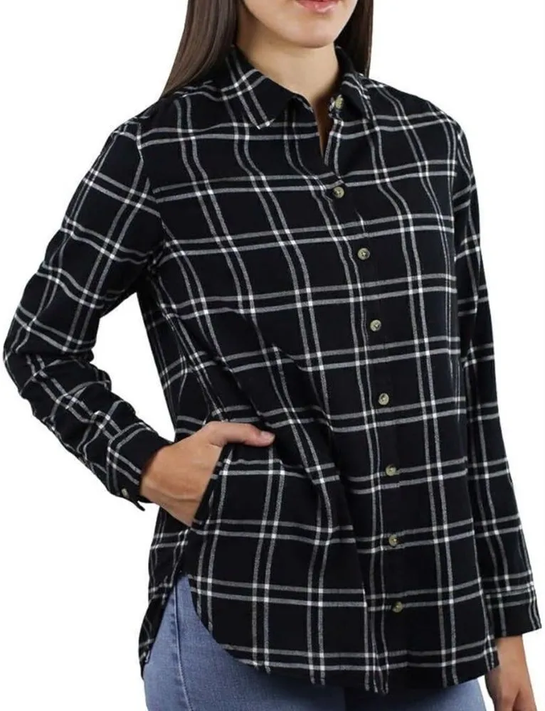 Jach’s Girlfriend Super Soft Black White Flannel Button Up Top Women’s Medium - Image 1