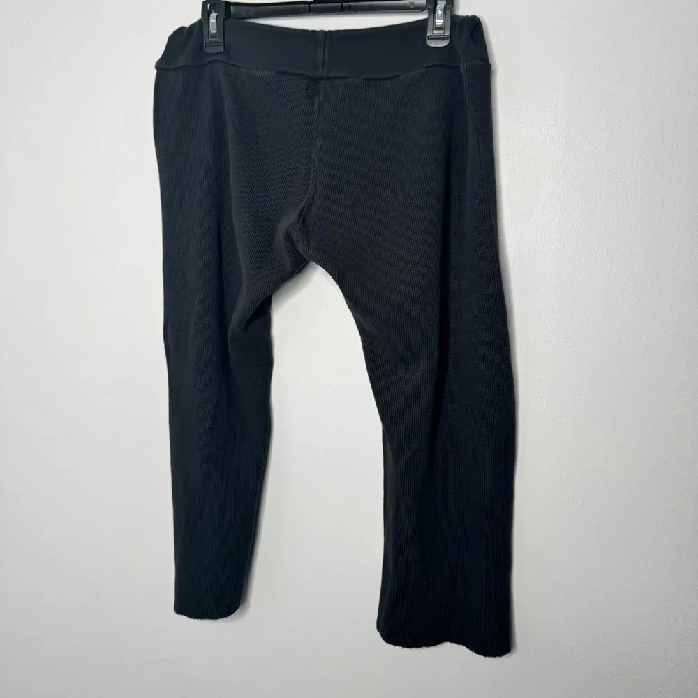 Fitigues waffle net black wide leg pants with drawstring size large - Image 4