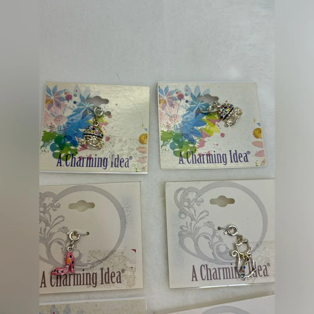 NEW A Charming Idea Charms Set Of 8 Dainty Classy Charms One Size Silver - Image 4