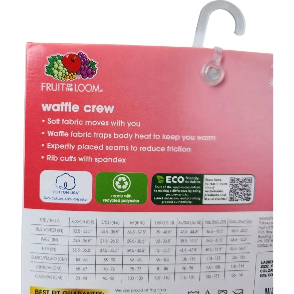 Fruit of the Loom EverSoft Women's Waffle Crew Shirt Size White 3X (22) NEW - Image 9