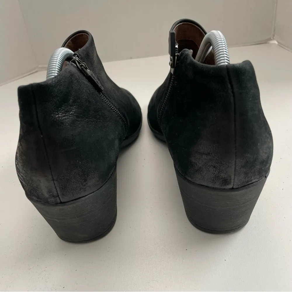 Dansko Bootie Boots Raina Heel Comfort Zipper Leather Burnished Distressed Black - Image 4