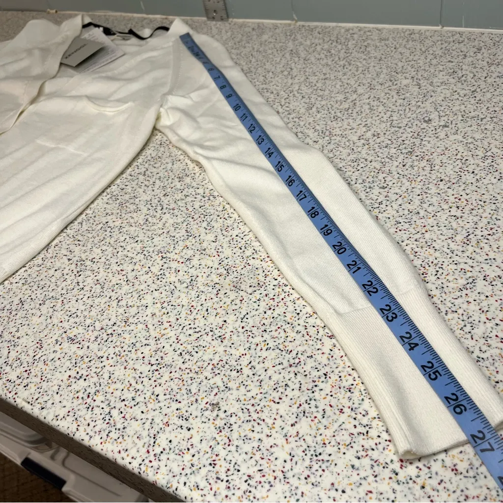 NWT Zenggi Amsterdam Organic Cotton Cardigan Sweater Plaster White Womens Size S - Image 9