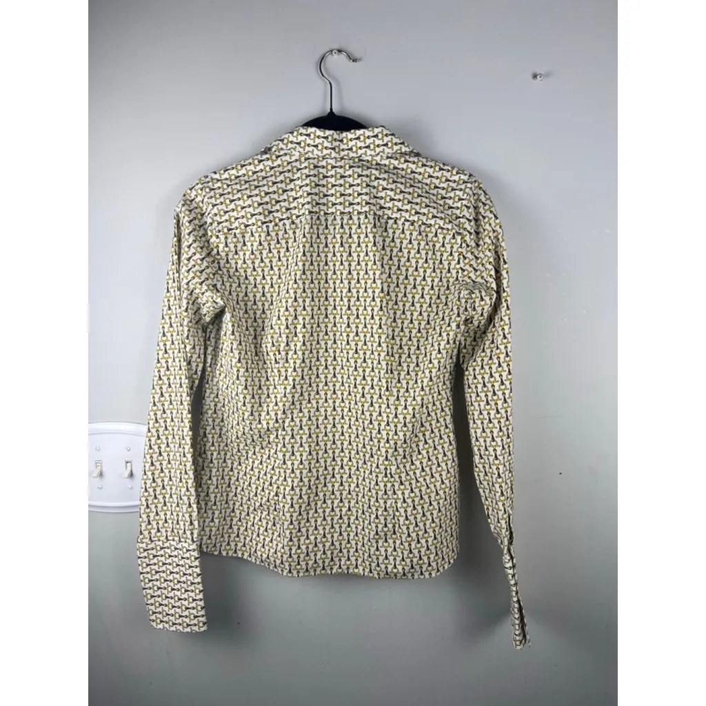 Lands’ End Petite Horse Bit Equestrian Print Blouse 8P Novelty Old Money - Image 6