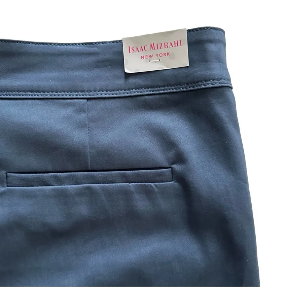 Issac Mizrahi Shorts NY Slate Blue Button Pockets Tailored Shorts Size 16 NEW - Image 6