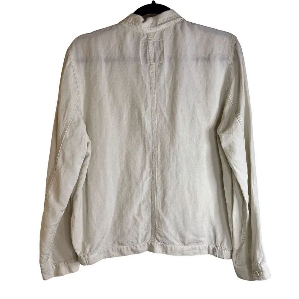 Madewell League Womens Linen Cargo Utility Jacket Blazer Size Large‎ Outdoor - Image 2