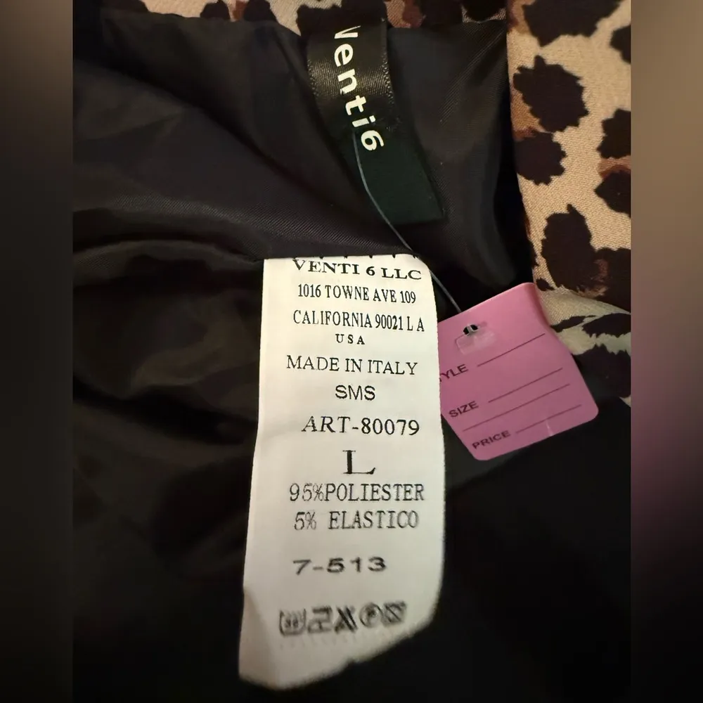 Leopard Print Women's Blazer 3/4 ruched sleeve size L Size L - Image 11