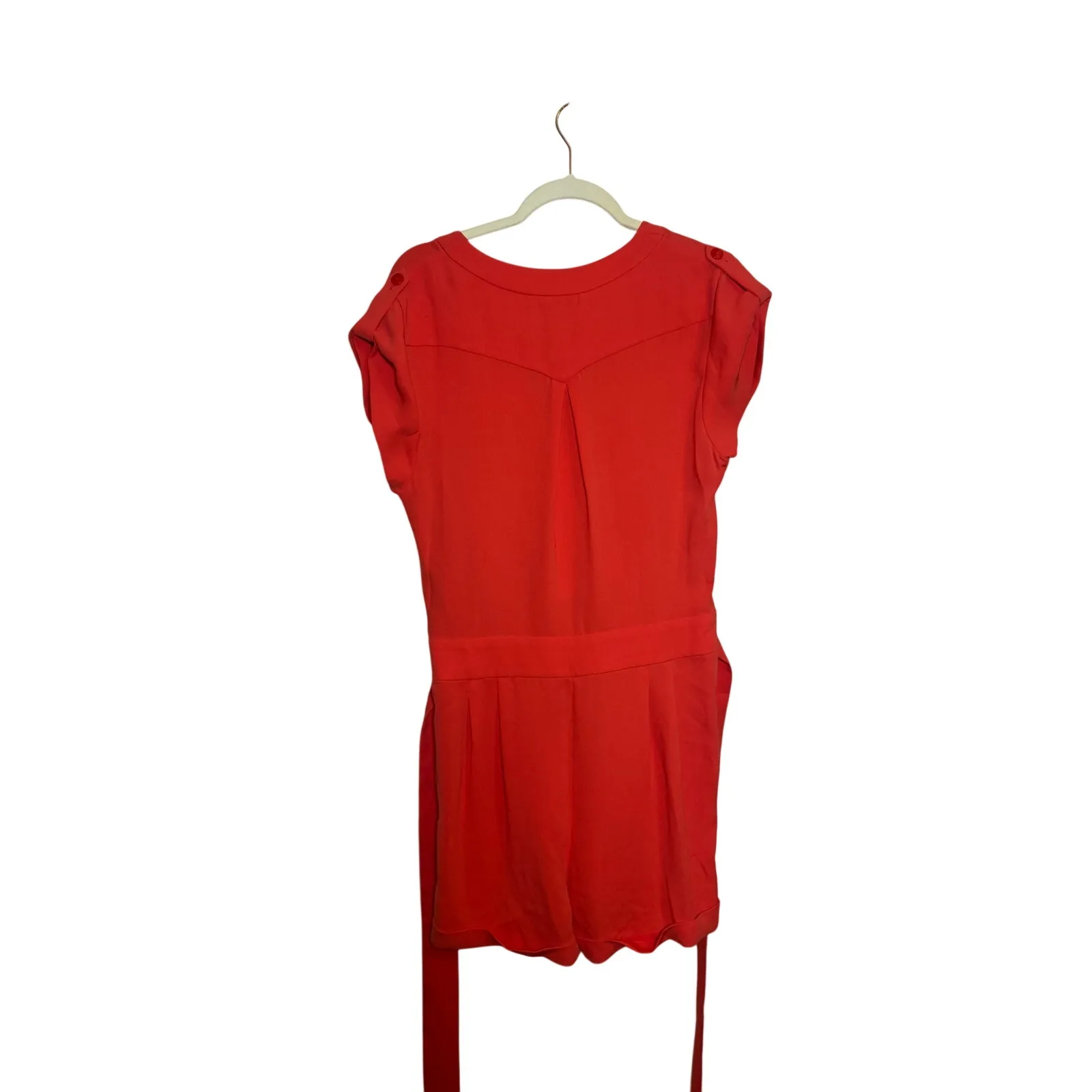 NWT DVF Purdette Hot Coral Romper Women’s Size 12 - Image 7