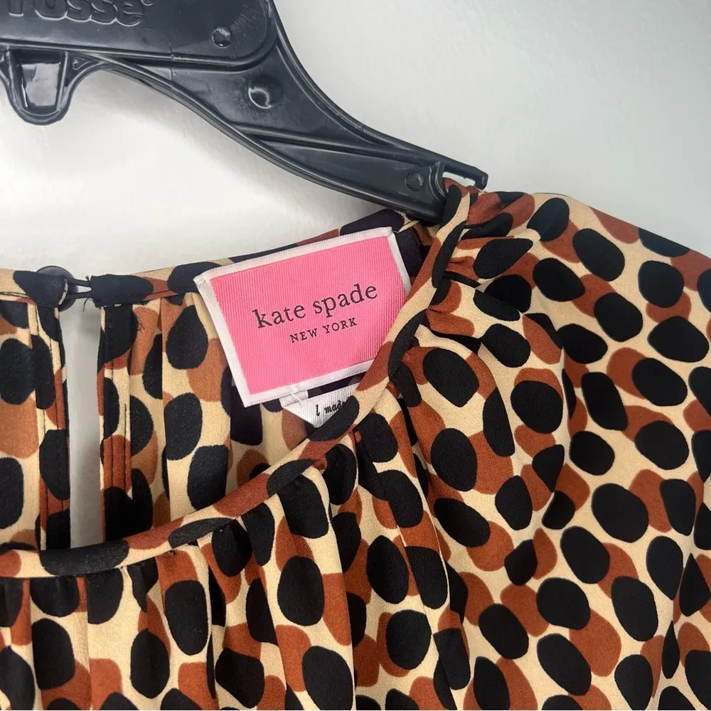 Kate Spade Dotty Leopard Spin Long Sleeve Dress - Image 7