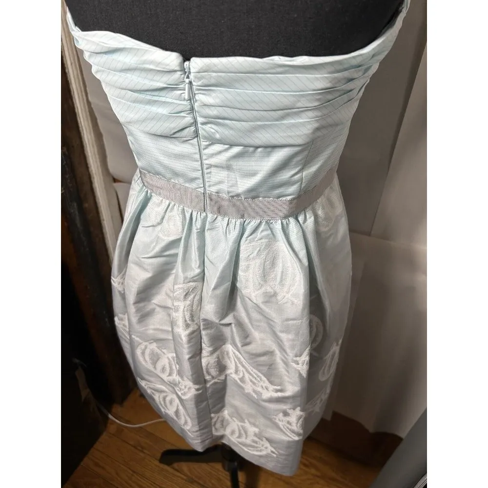 BCBG Maxazria Ombre Green‎ and Grey Cocktail Mini Strapless Dress Size 6 - Image 12