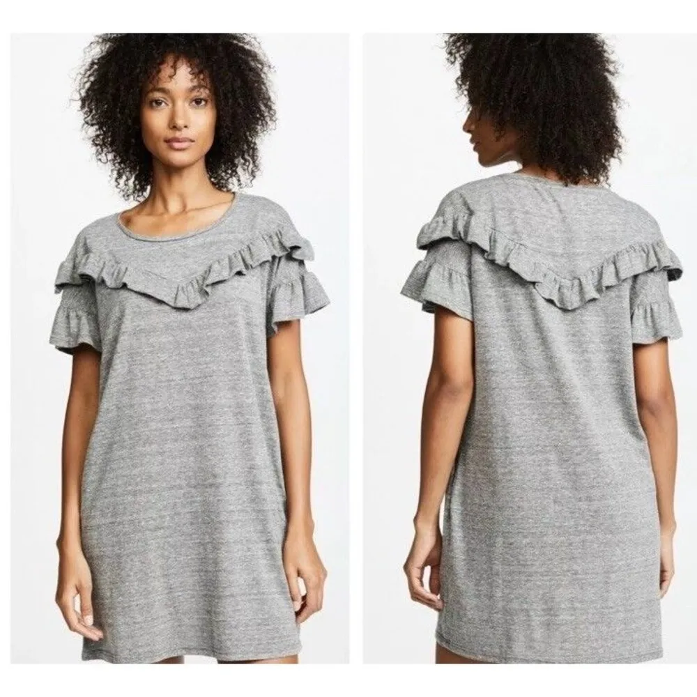 Paige Gray Adalie Boho Ruffle Shirt Mini Dress Pockets Womens Size‎ Large - Image 2