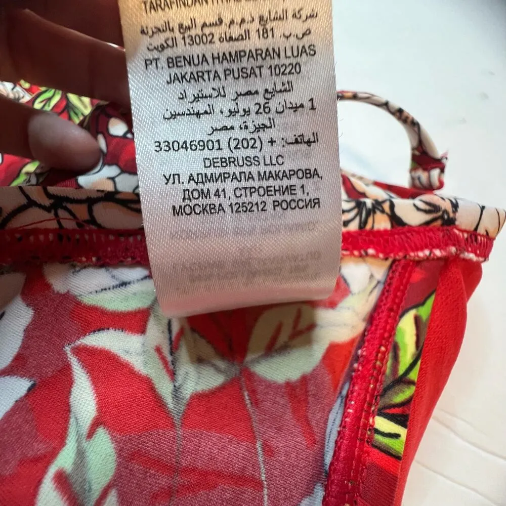 Red Floral One Piece Swimsuit Womens 6 - Image 6