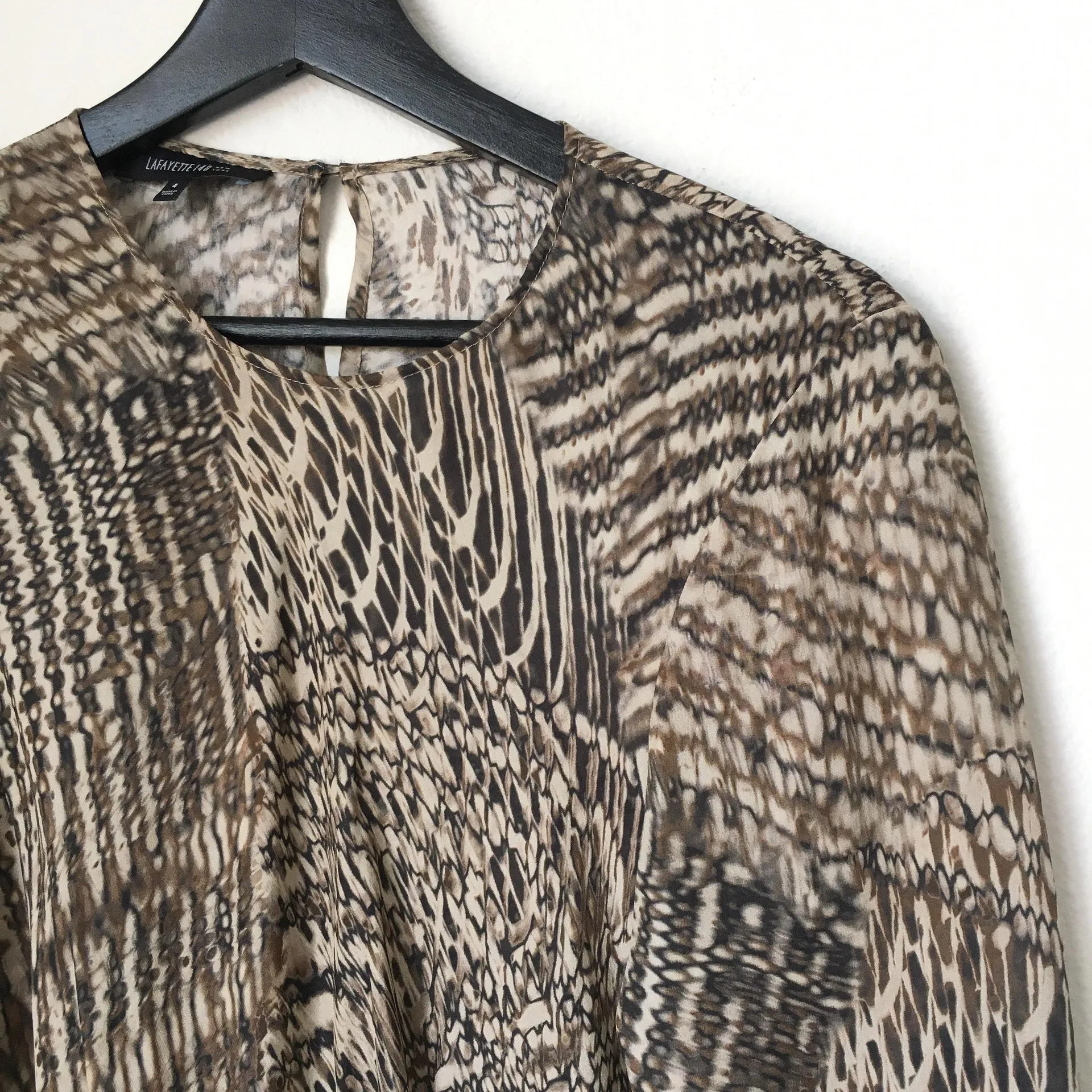 Animal Print Silk Blouse - Image 3