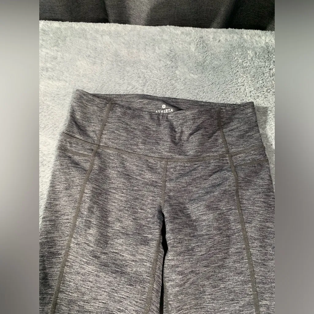 Athleta Gray Flared leggings Yoga Pants medium - Image 2