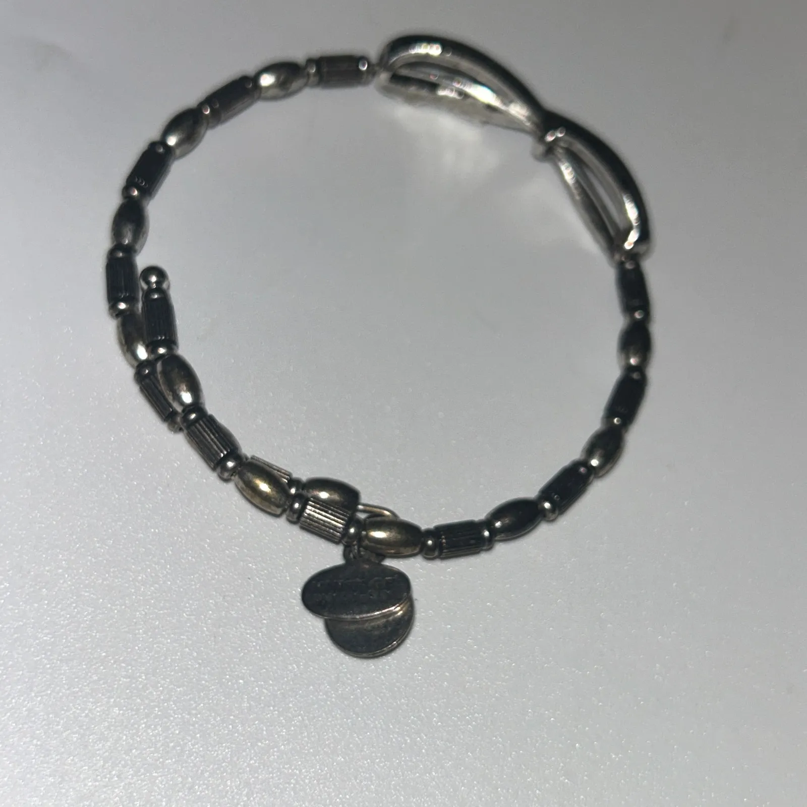 ALEX AND ANI  Silver-Tone Bangle Bracelet Infinity Love Beaded Wrap - Image 6