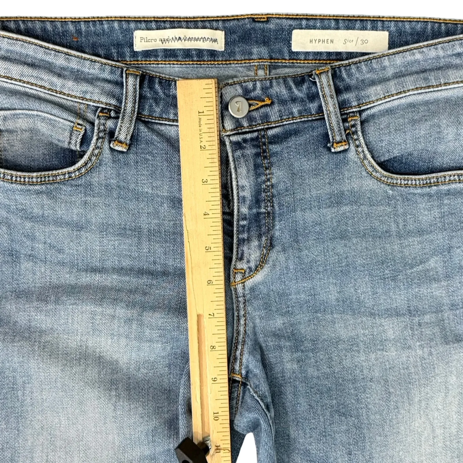 Pilcro Anthropologie Medium Wash Hyphen Stretch Slim Straight Jeans Size 30 - Image 7