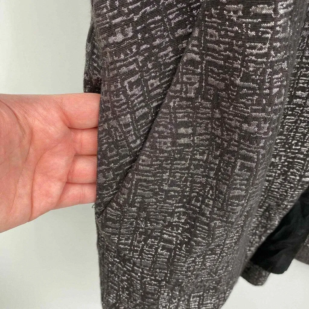 Adrienne Vittadini Sweater Womens 4 Black Metallic Single Button Brooch Pockets - Image 8