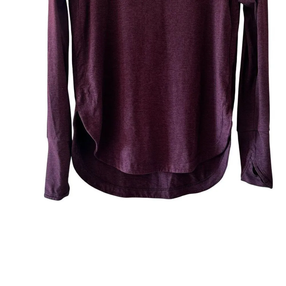 Athleta Crewneck Burgundy Thumbhole High Lo Asymmetrical  Sporty Soft Long Sleev - Image 5