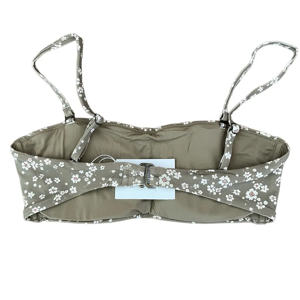 Andie Swim The Bora Bora Bikini Top in Ditsy Floral Olive Size M - Image 5