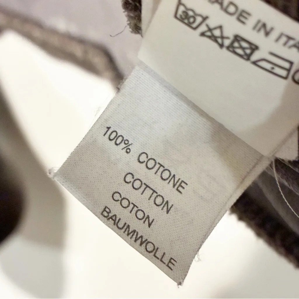 Hack Lederware Made in Italy Grey Cotton Jacket Sheer Back Open Front Medium Gray - Image 4