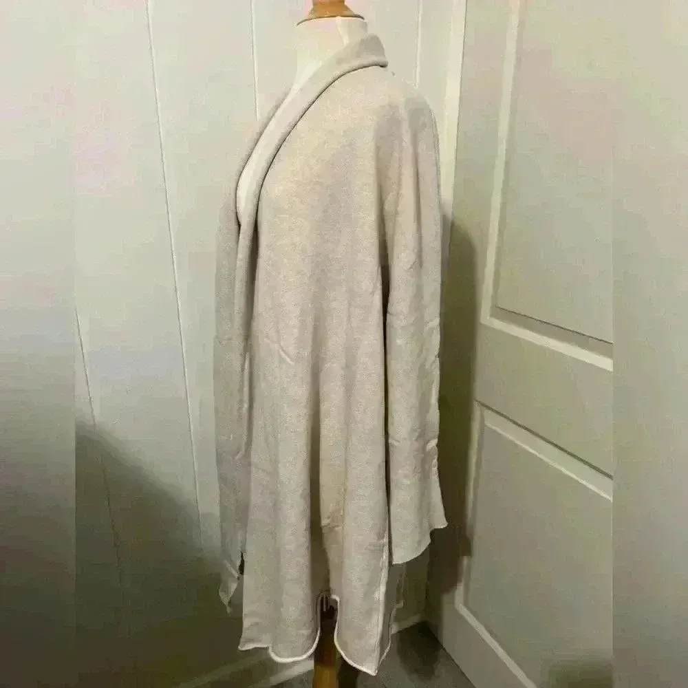Frank & Eileen $288 Tee Lab Drape Coat Cardigan Jacket Beige Comfy Coastal Fall Size L - Image 5