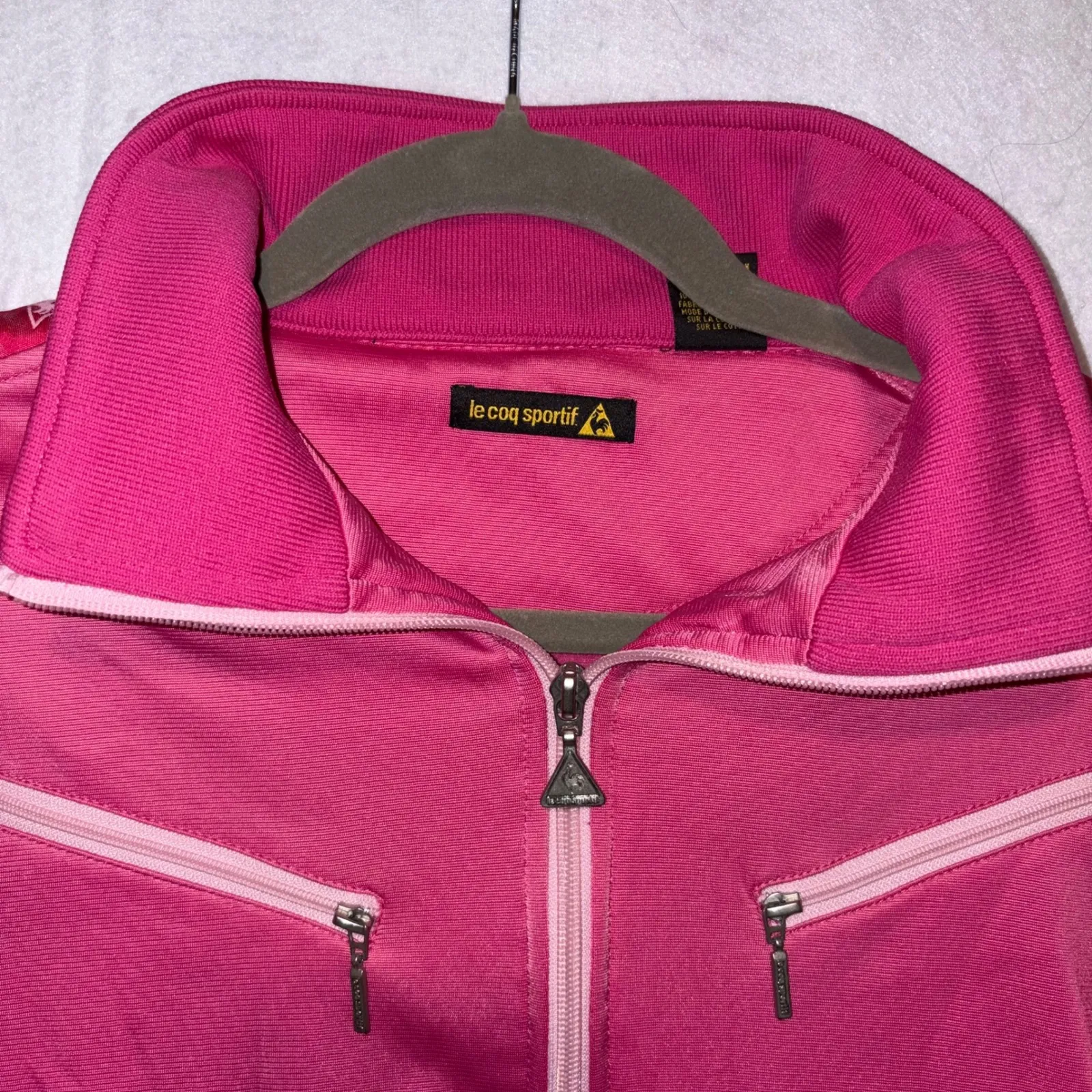 Le Coq Sportif Track Jacket Full Zip‎ Pink Athletic Sportswear Women XL vintage - Image 2