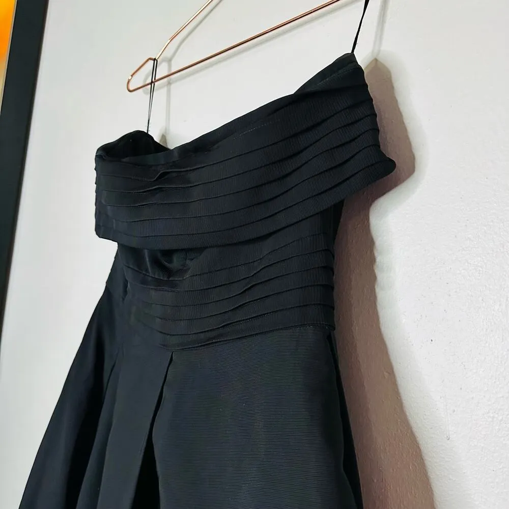 C/MEO COLLECTIVE Black Strapless Ribbed Side Slit Midi Dress Size Large - Image 6