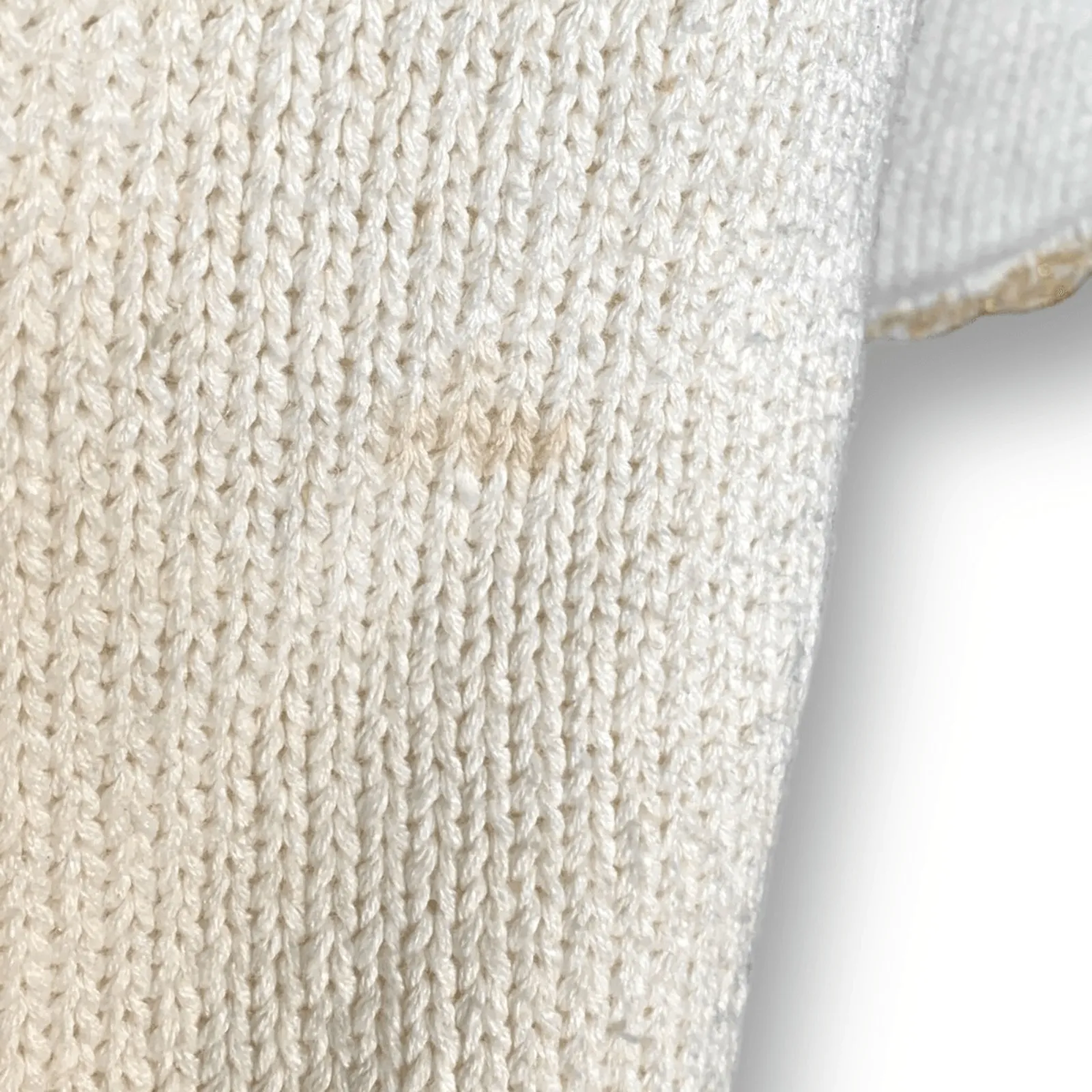 Vintage 90s Jacqueline Ferrar Cream Gold Ornament Knit Cardigan Sweater Small - Image 11