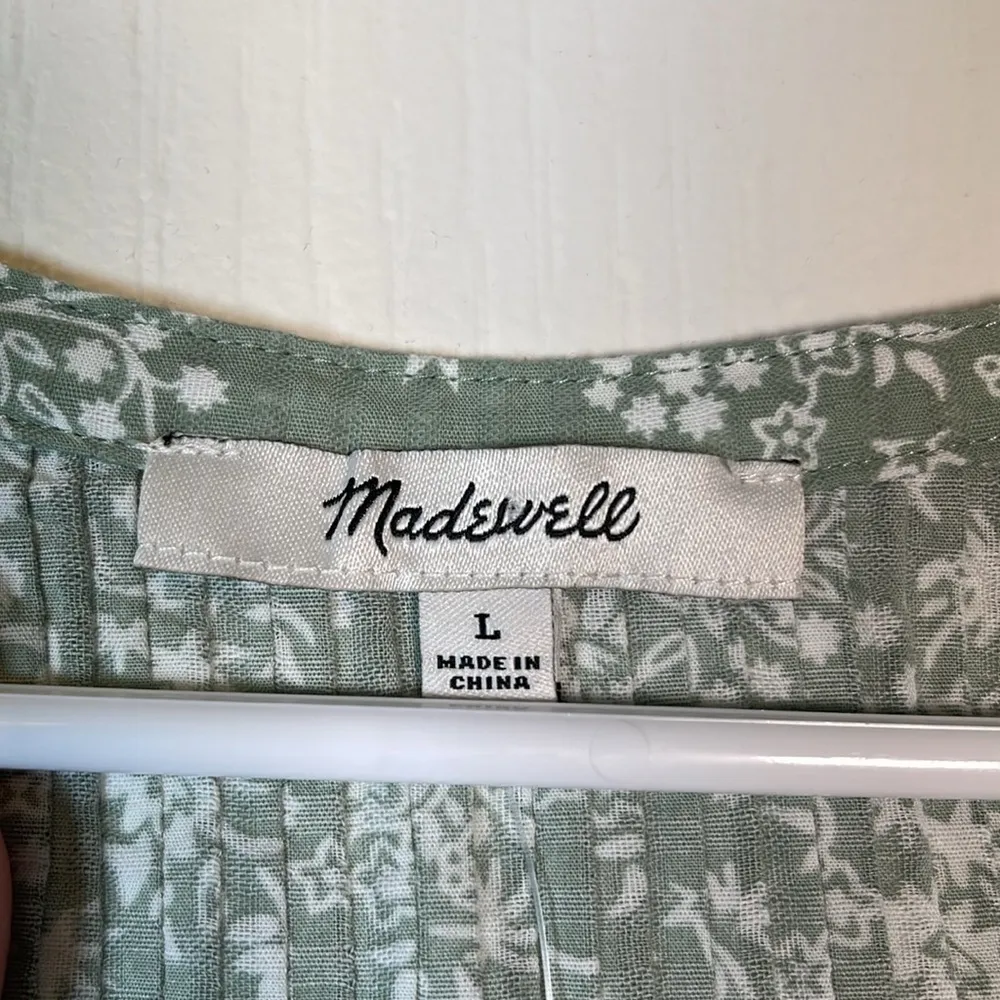 SOLD OUT Madewell Pintuck Peasant Piazza Floral V-Neck Blouse Large NWT #0521-OC - Image 5