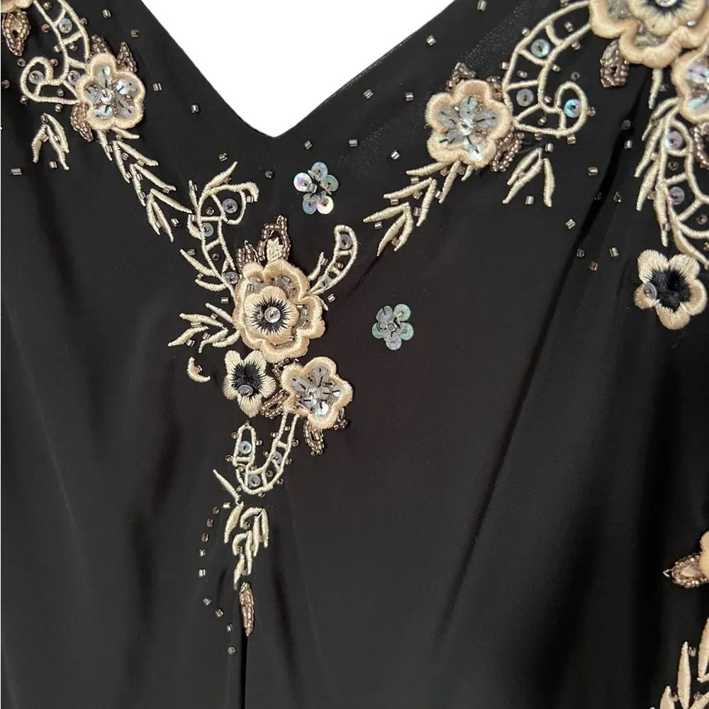 Vintage 90’s Beaded Silk Gown 14 Fairycore - Image 3