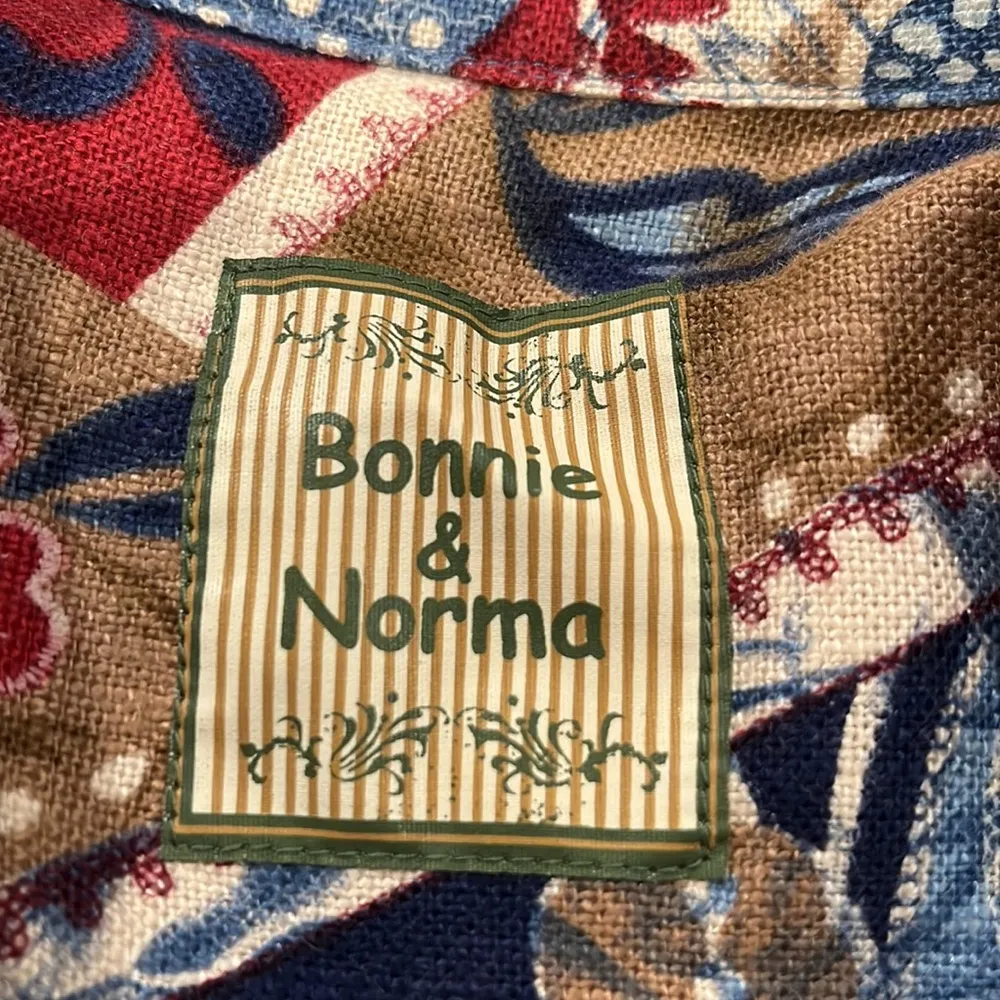 Bonnie & Norma Linen Blend Cottage core Blazer/Jacket Blue Size L - Image 5