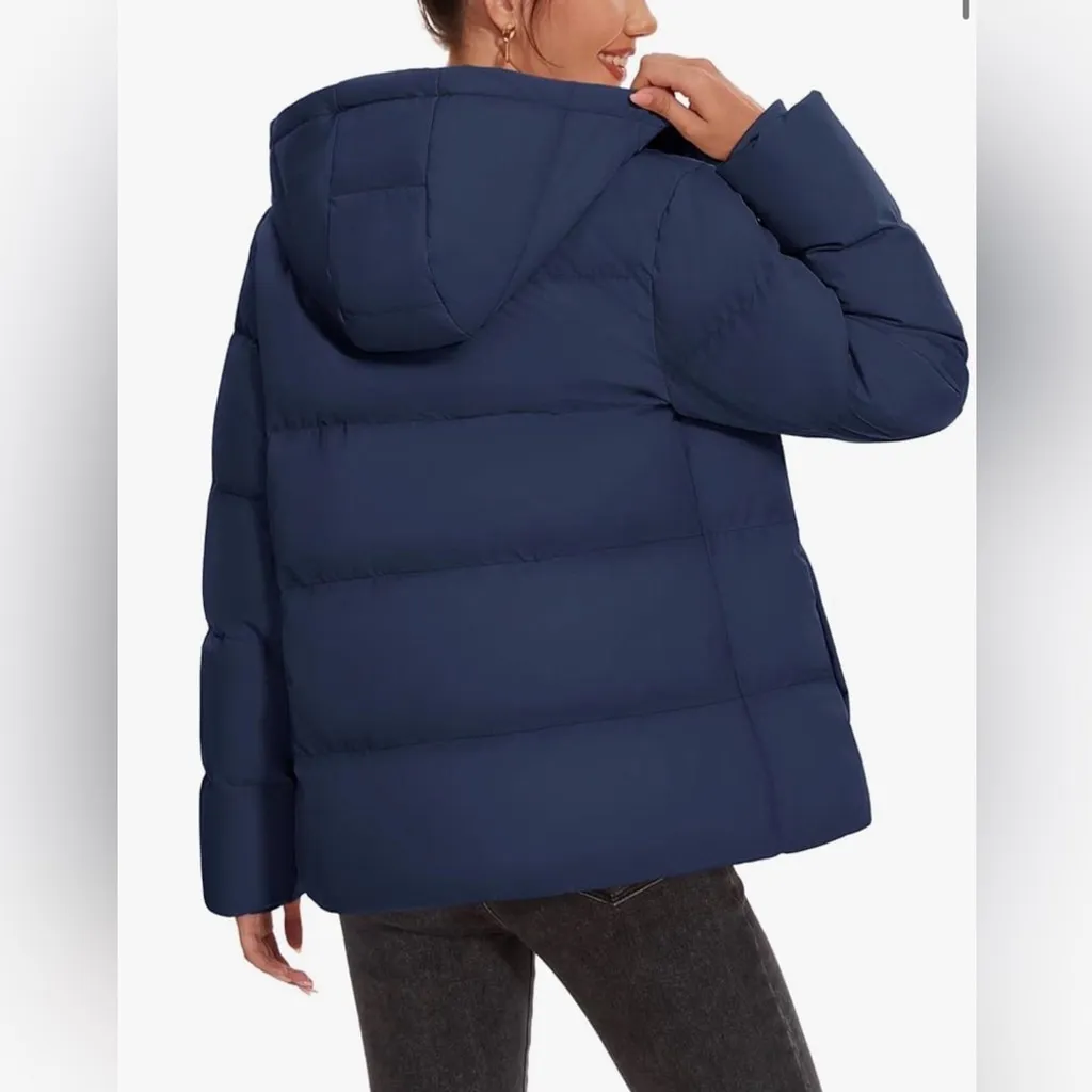 NEW Down Puffer Hood Lightweight Thermal Quilted Coat Zip - Image 2
