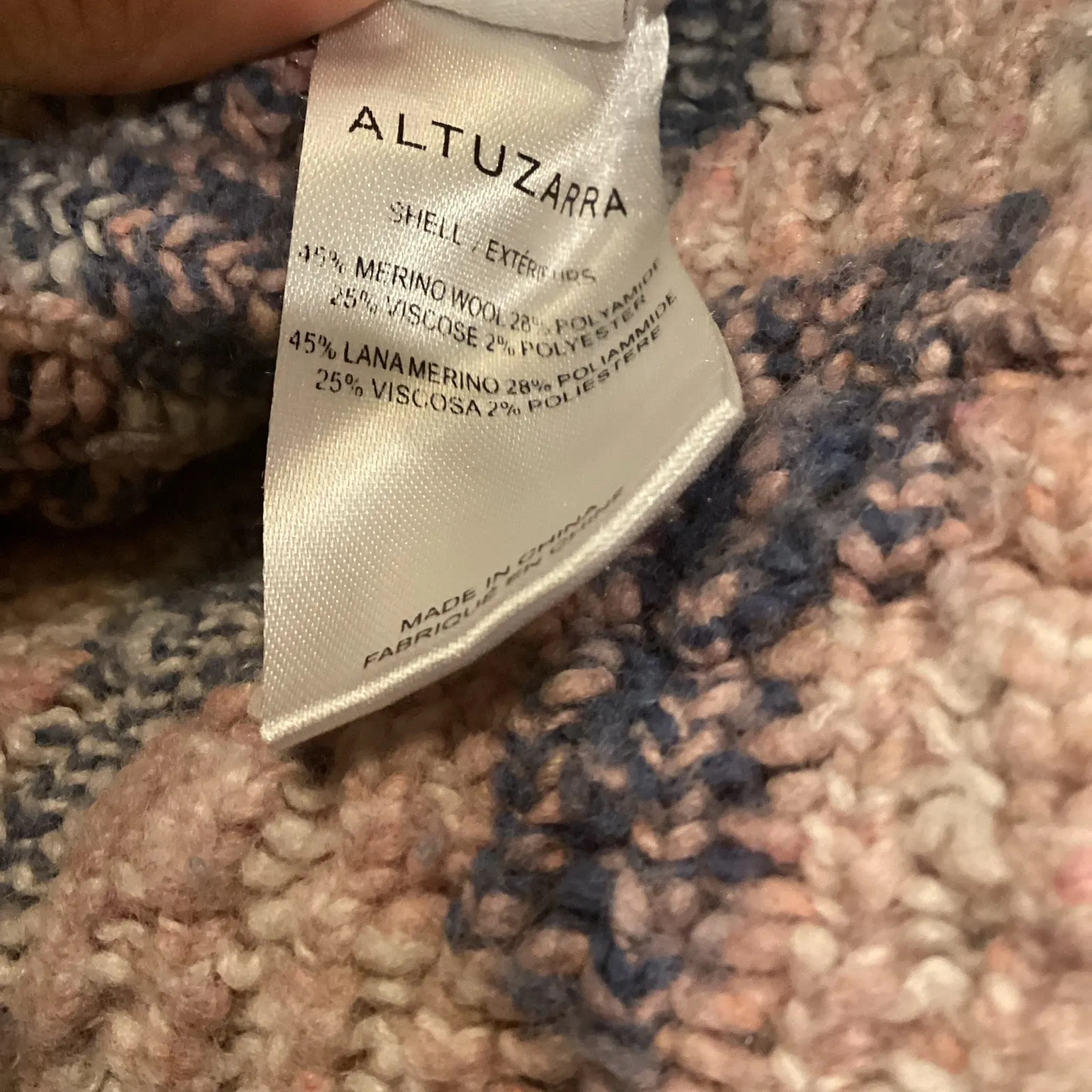 Altuzarra Stilbo wool blend turtleneck Multicolored geometric knit Sweater M - Image 9