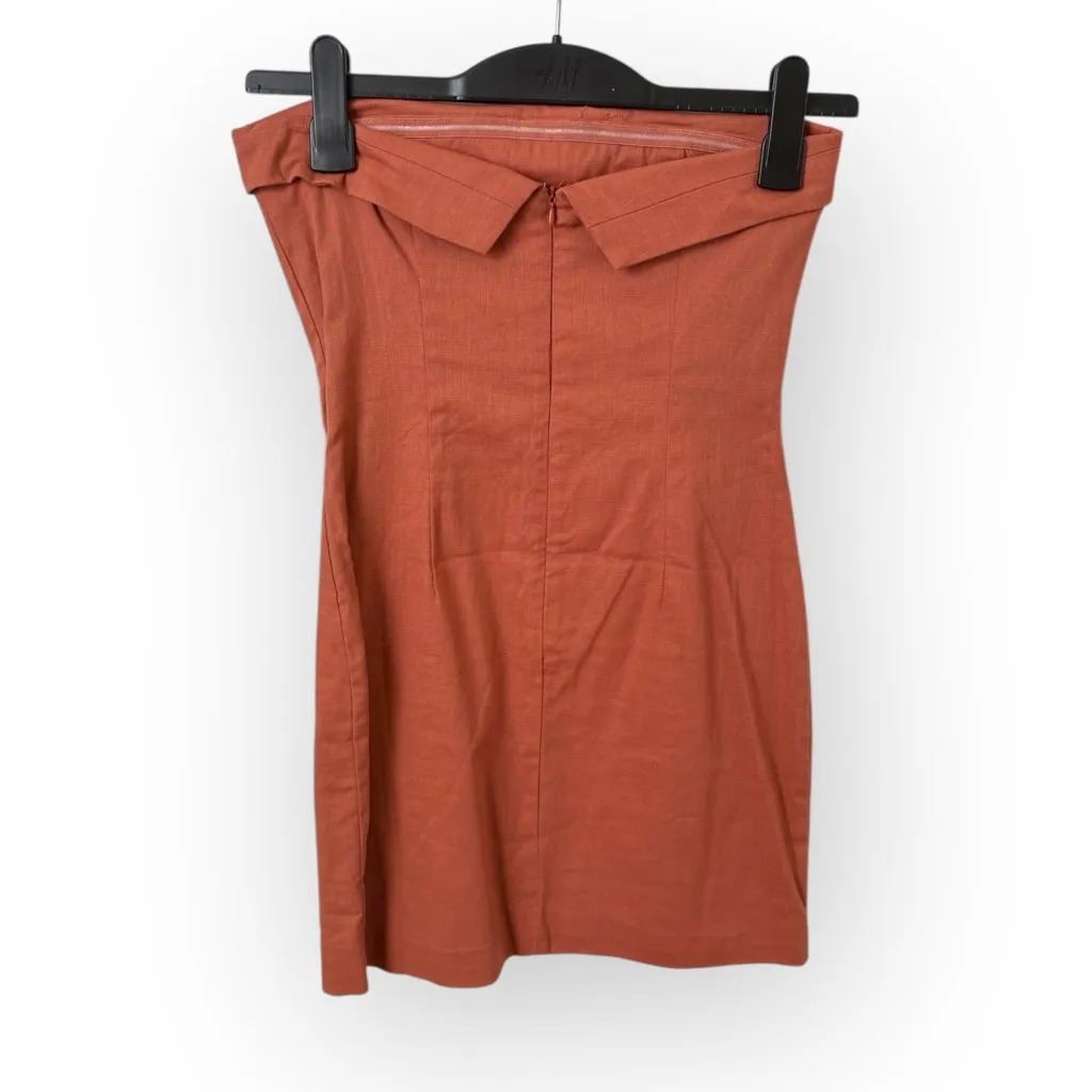 MABLE Rust Orange Strapless Mini Dress | Size Small - Image 2