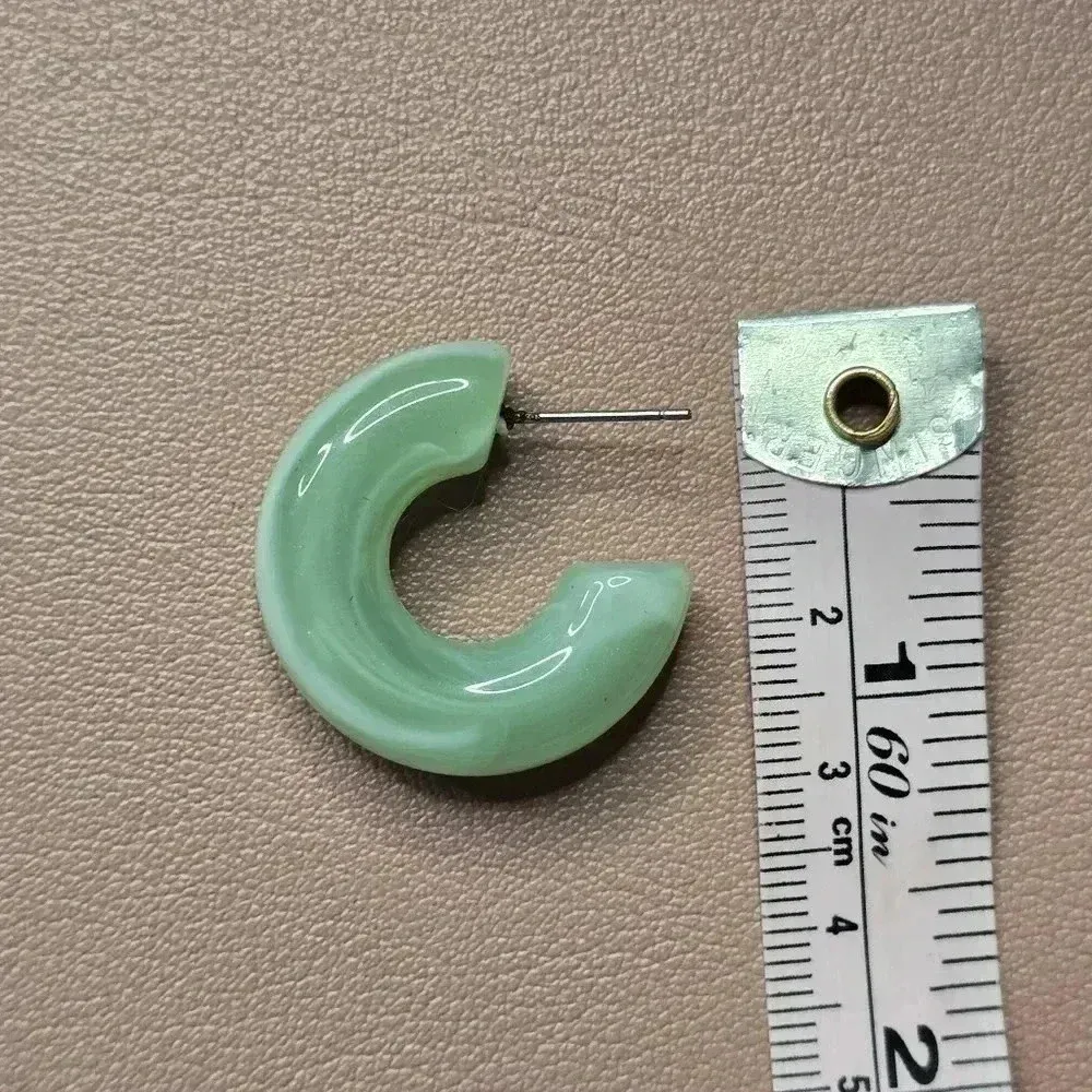 Green‎ Half Circle Hoop Fun Small Boho Earrings Small E15 - Image 4