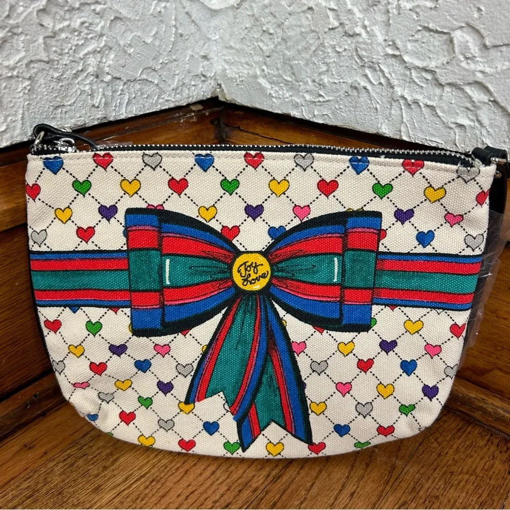 Brighton | Love & Joy Multicolor Rainbow Heart Canvas Crossbody Bag - Image 2